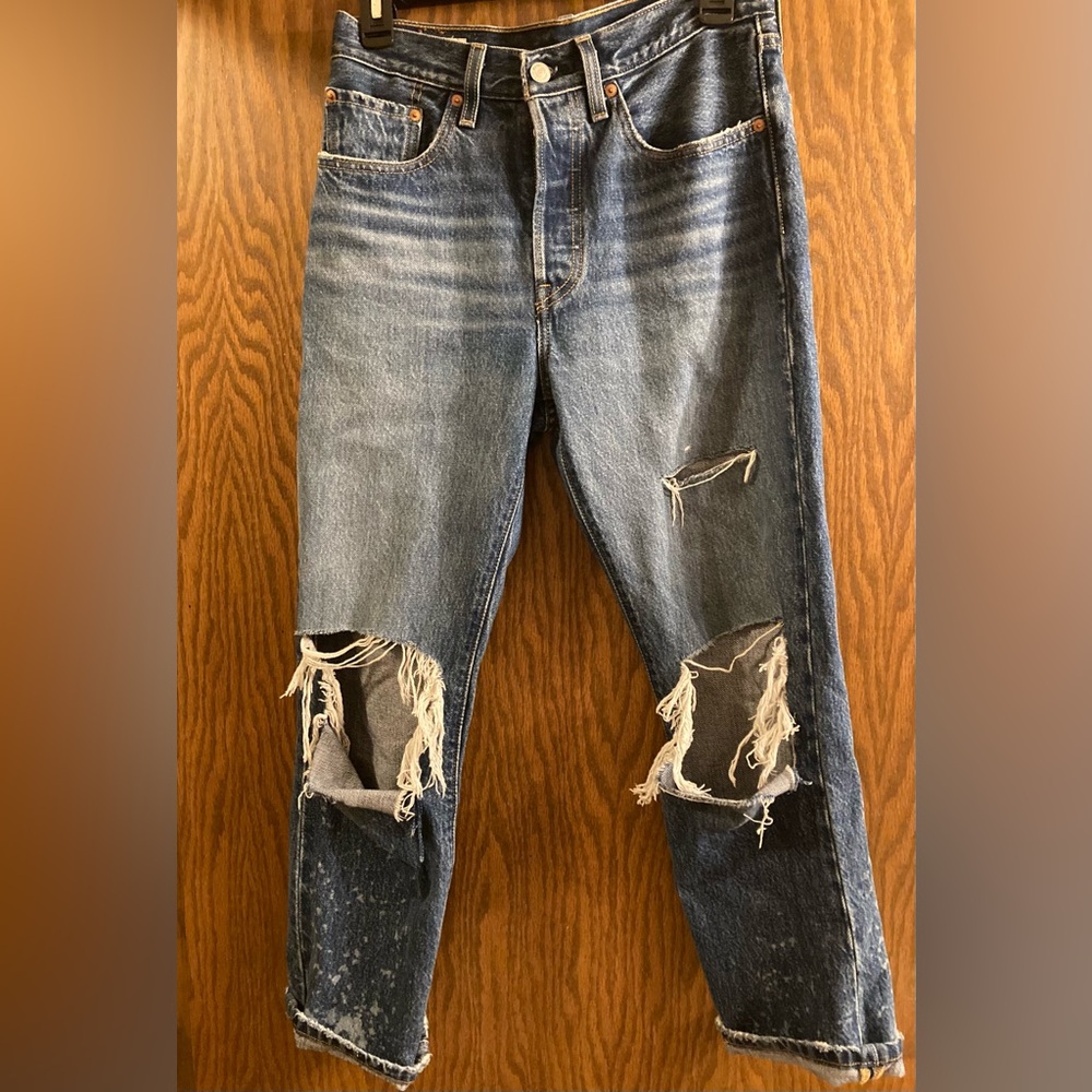 Levi's Ripped Blue Skinny Jeans for Women